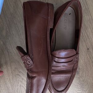 J. Crew Women's Chestnut Brown Leather Penny Loafers